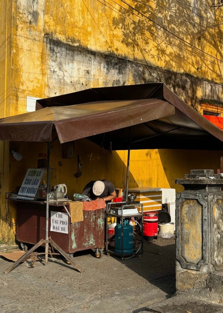hoi an ancient town yellow street corner