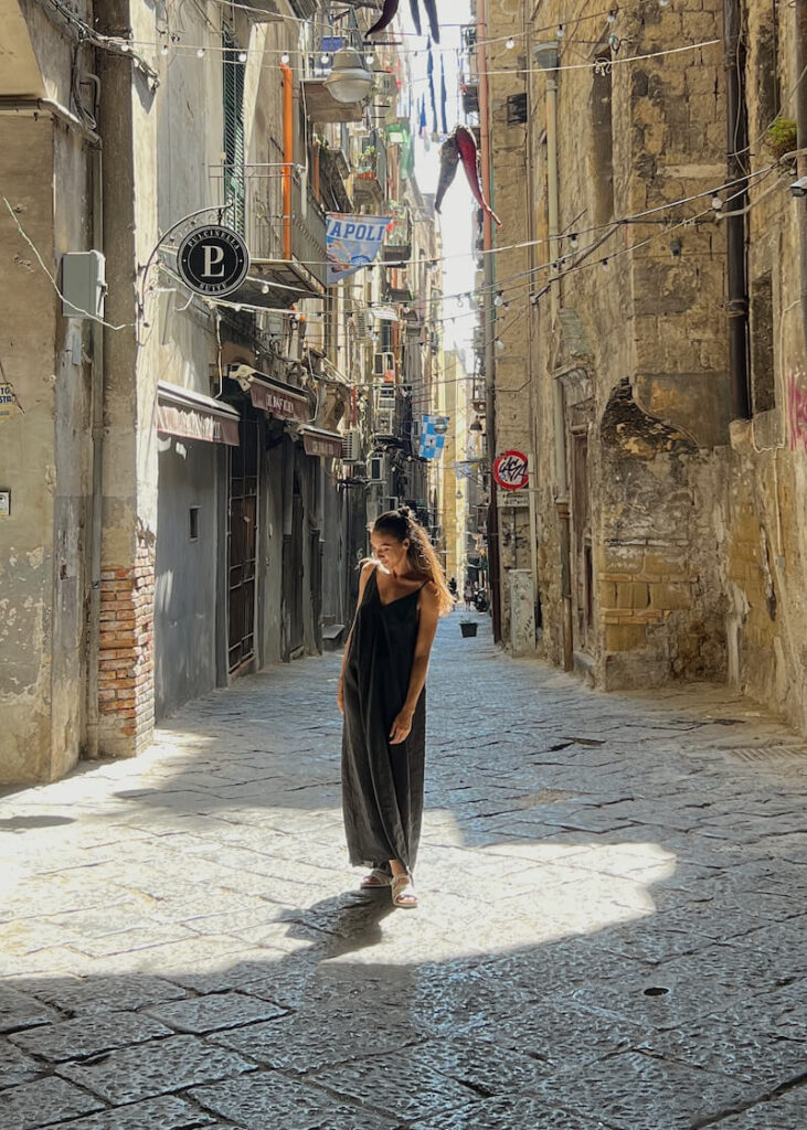 woman in streets of naples