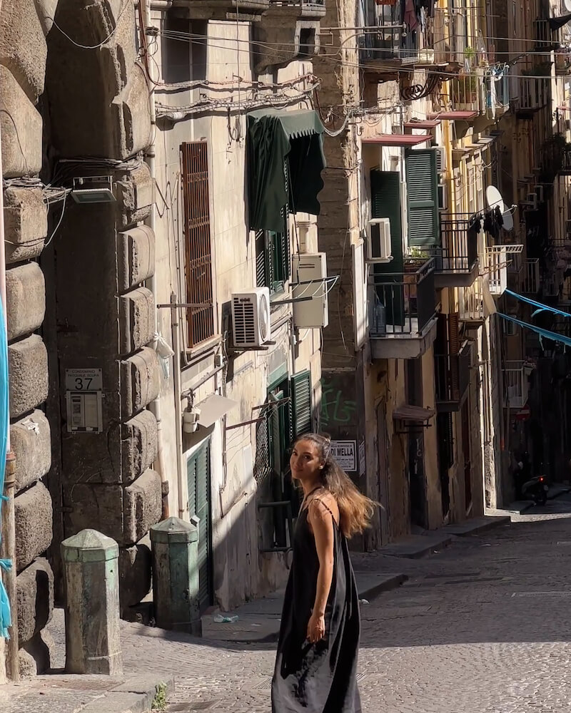 woman in streets of naples