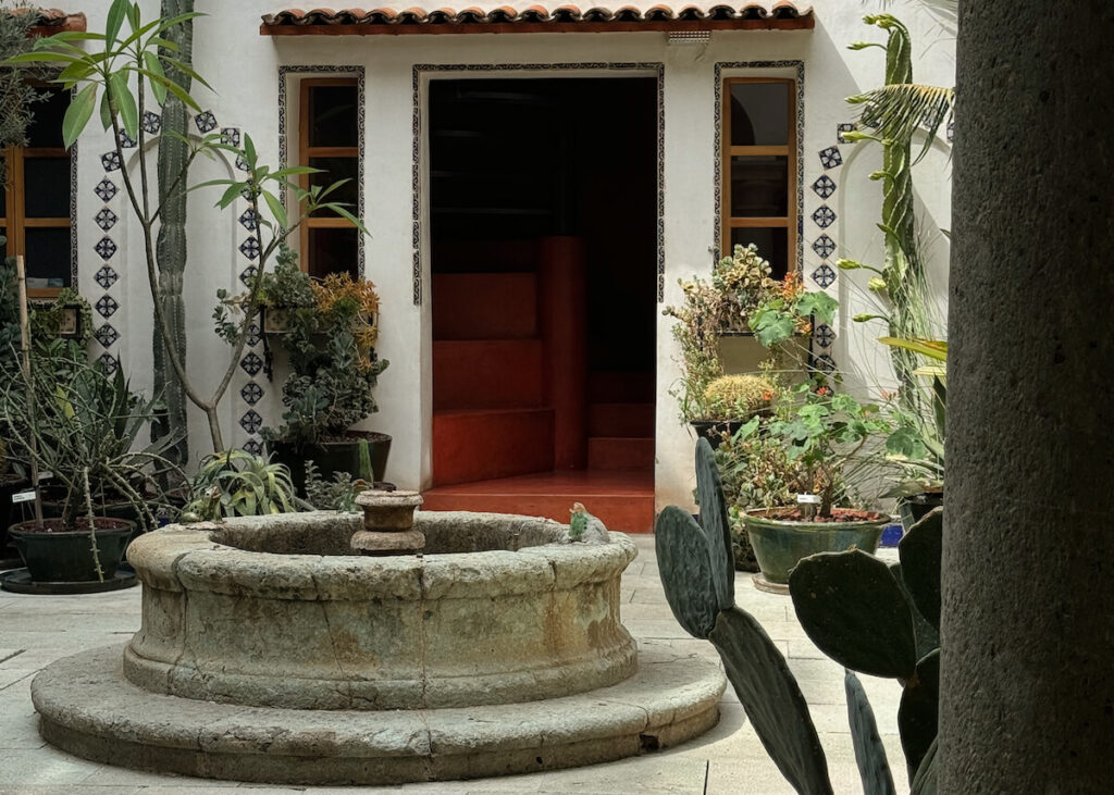 oaxaca city boutique hotel Grana B&B historic courtyard and fountain