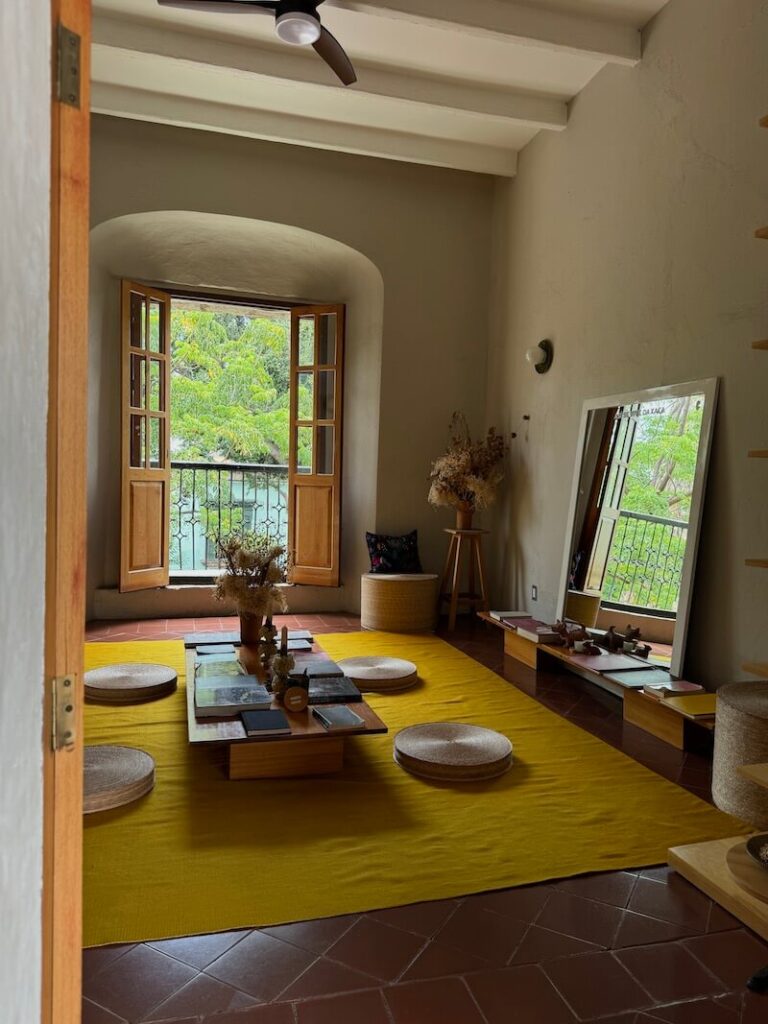 oaxaca city boutique hotel Grana B&B library room