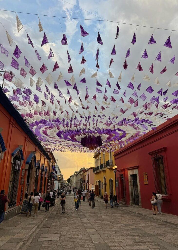 Colourful street in Centro Histórico, Oaxaca City