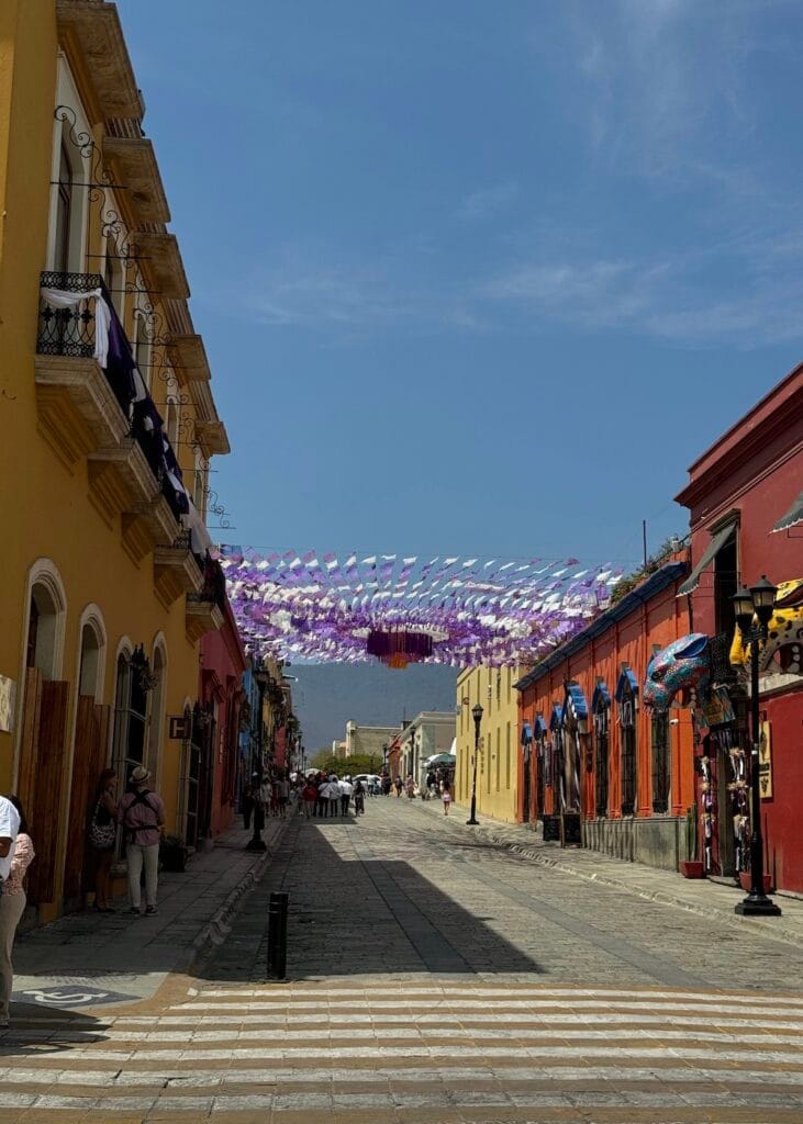 colourful streets oaxaca city mexico