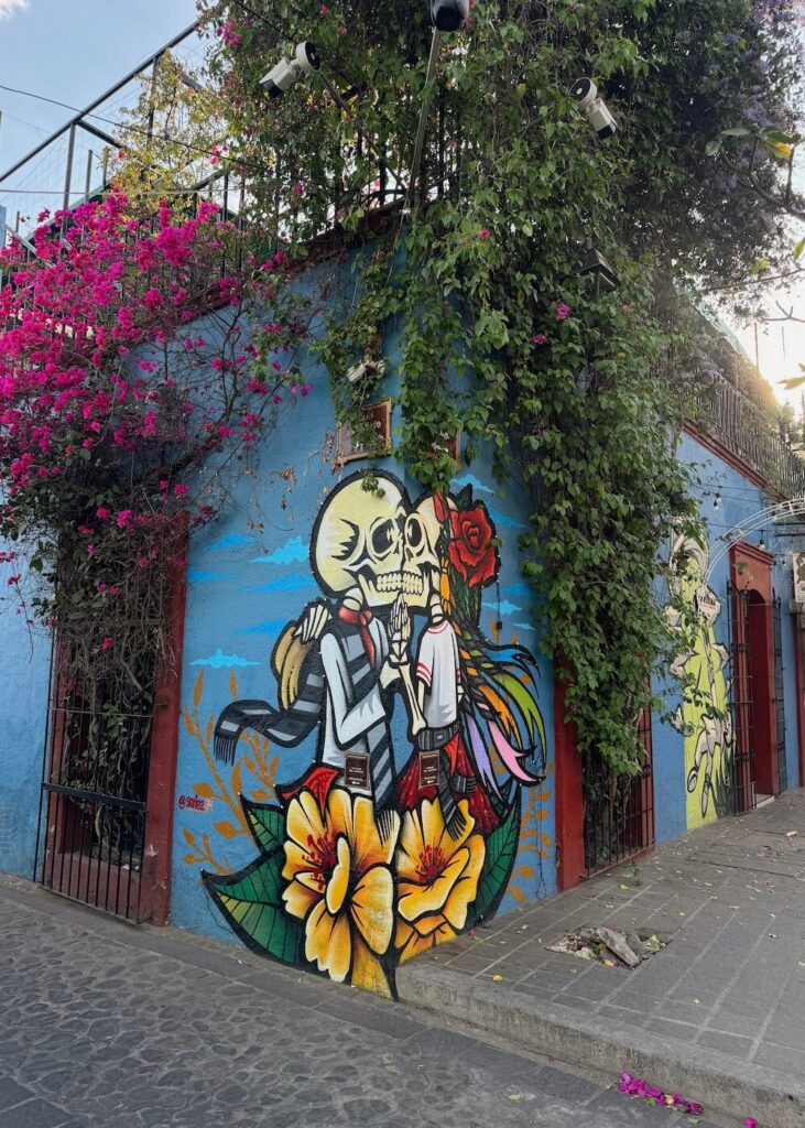 Colourful street art mural in Jalatlaco, Oaxaca City