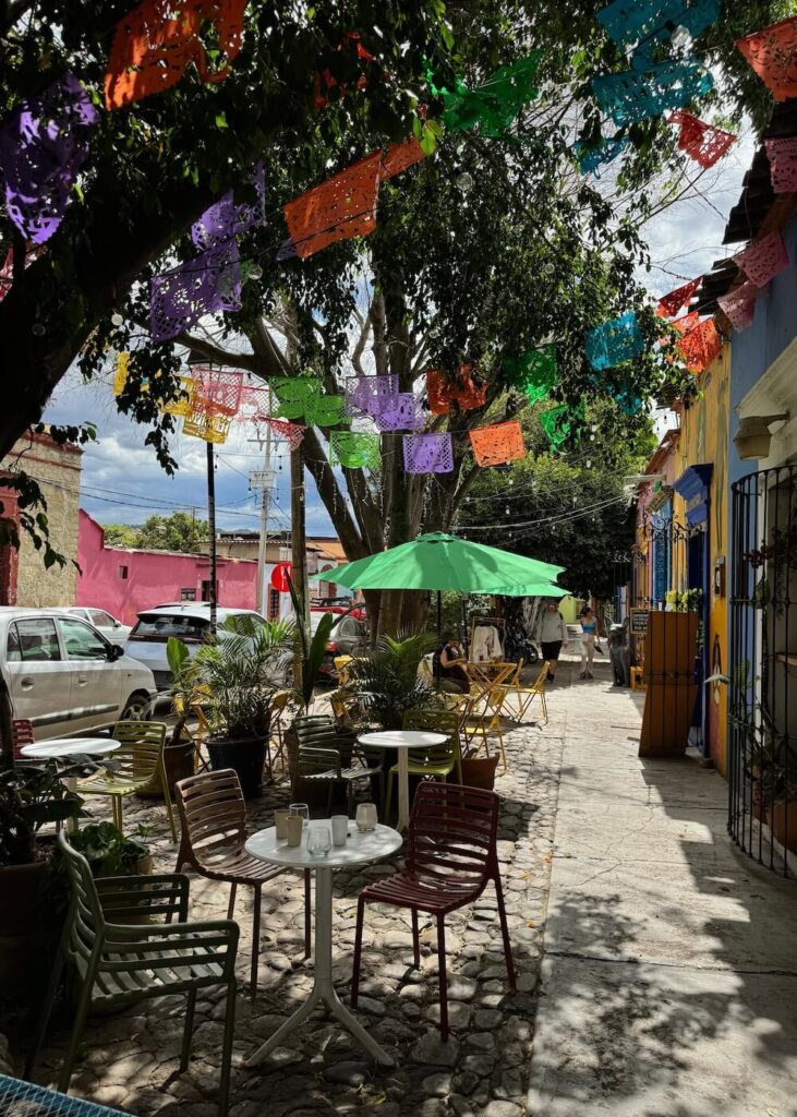 Colourful street in Jalatlaco, Oaxaca City