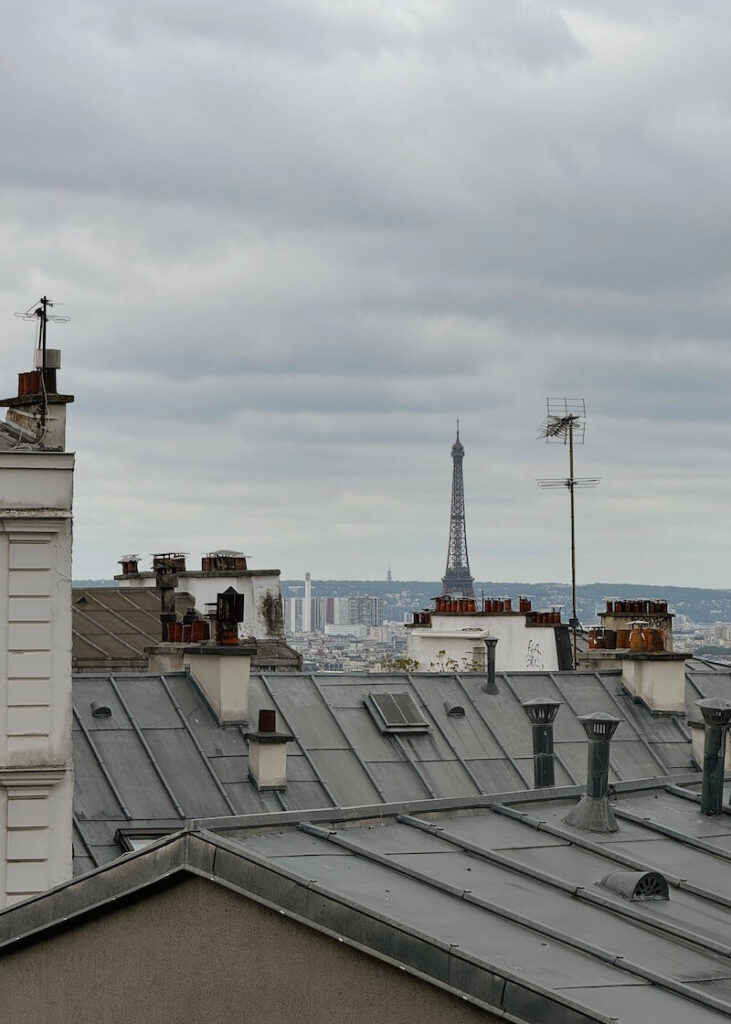 paris rooftops eiffel tower in background