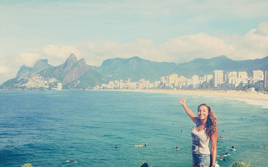 woman rio de janeiro beach sea viewpoints