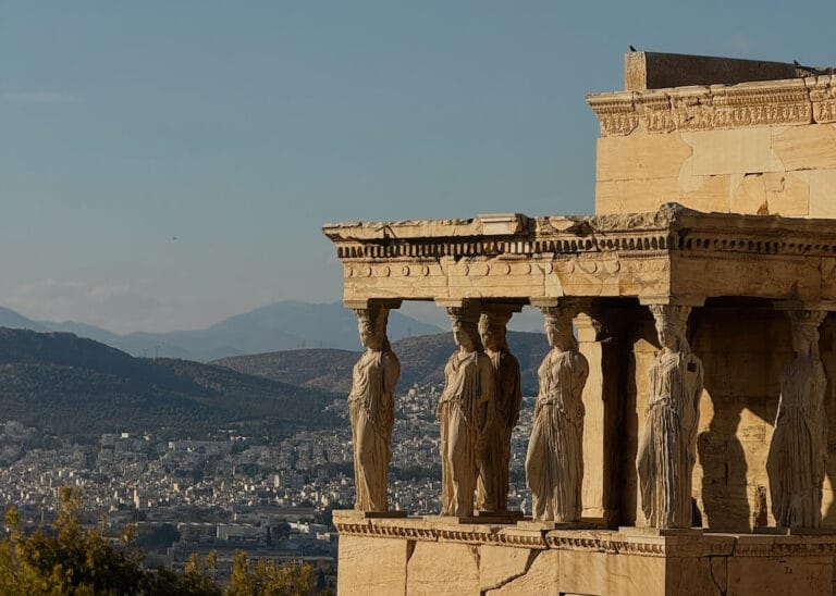 athens greece ruins blue sky