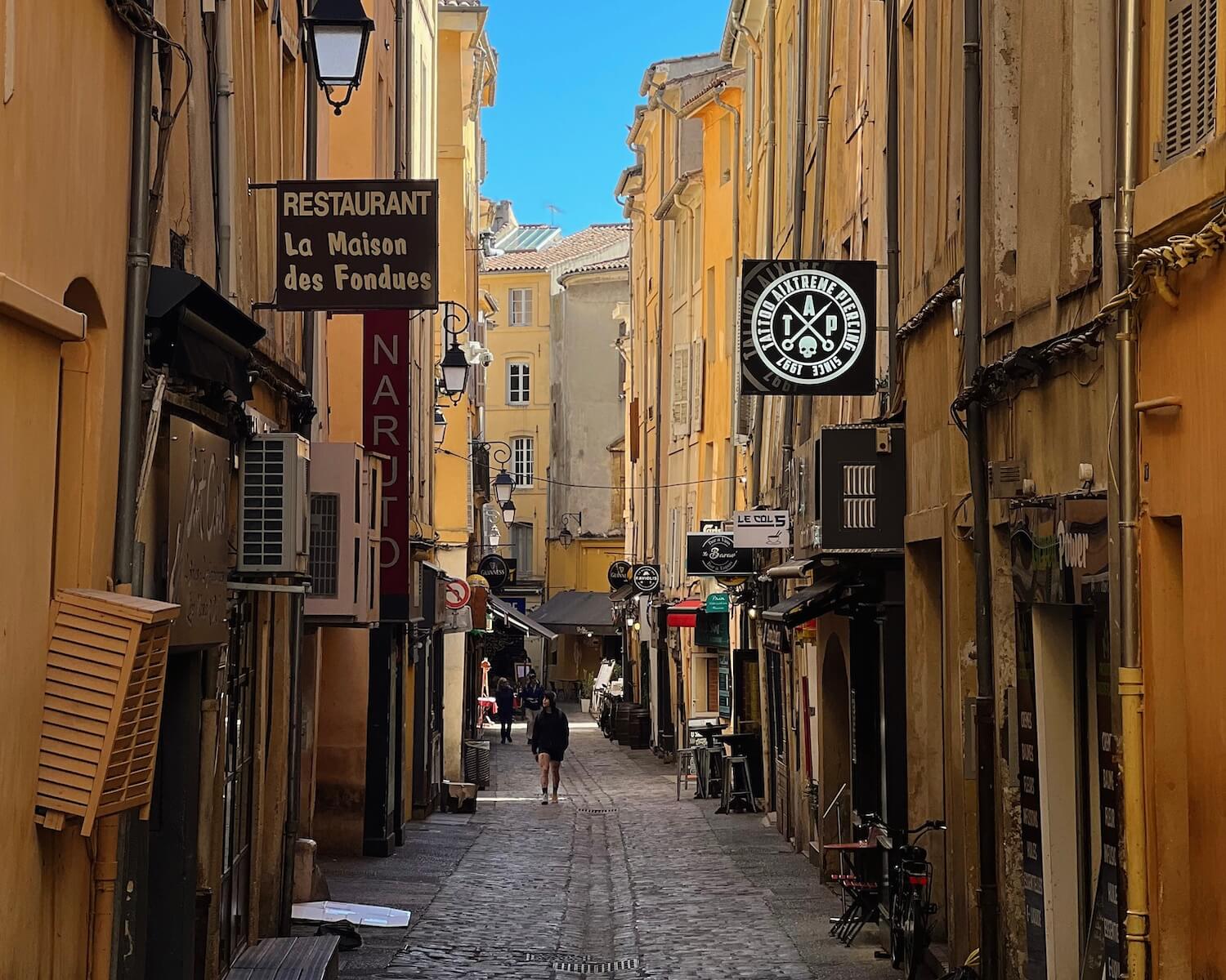 Aix en Provence beautiful alleyway and Travel Tips for a more local experience