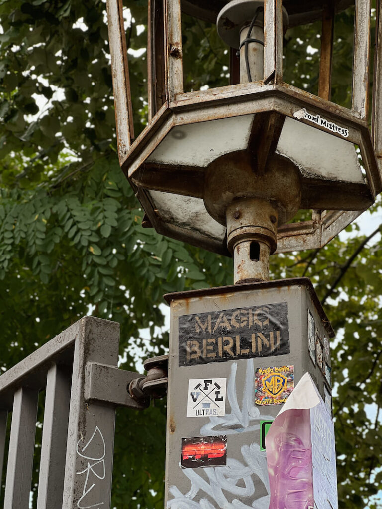 berlin street art lamp post