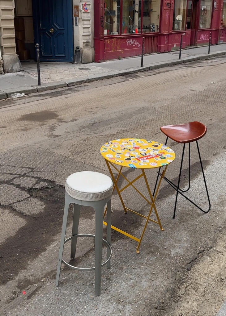 authentic paris cafe / restaurant on the street