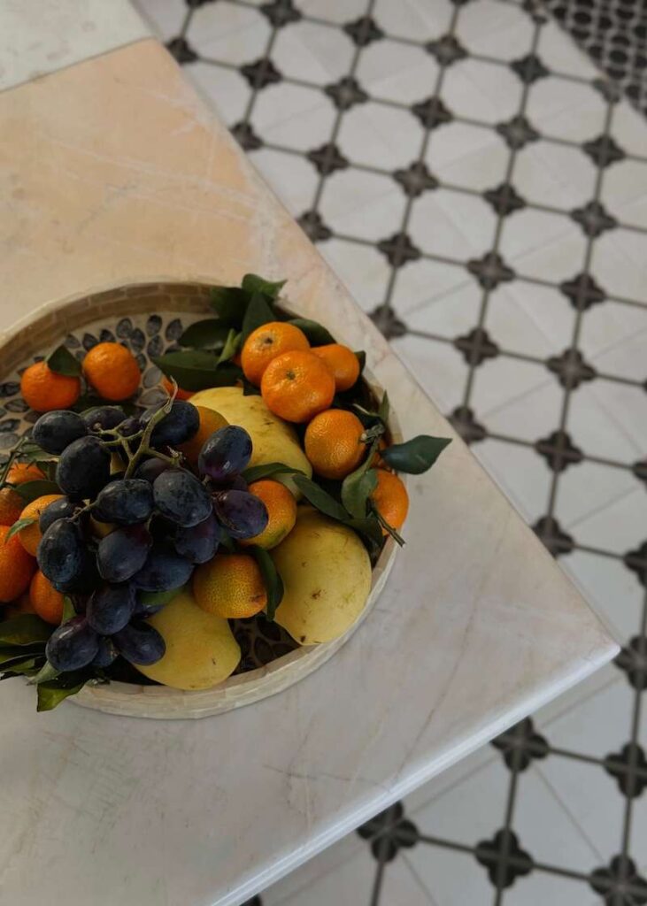fresh fruit bowl in boutique hotel in hoi an vietnam