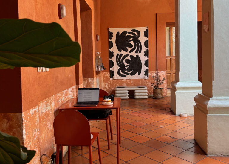 working from anywhere, working from a cafe in oaxaca city